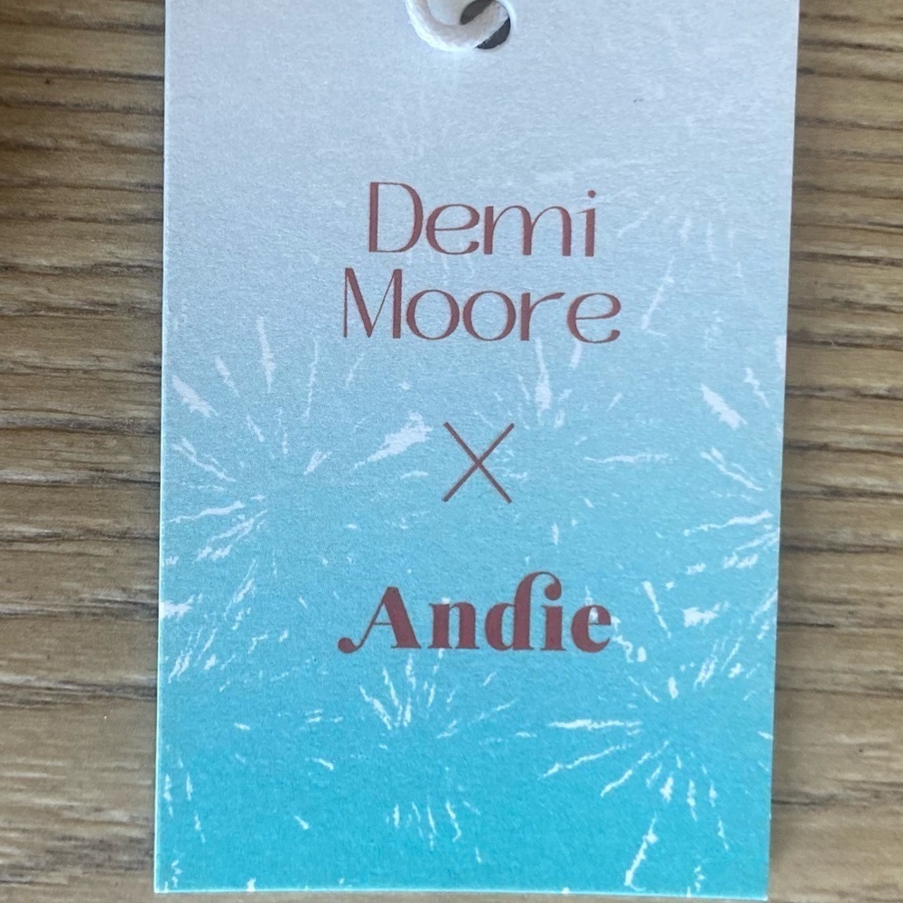 Andie Swim x Demi Moore The Tropez Bikini Top in White Fireworks Womens Size Med - Picture 10 of 10